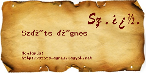 Szőts Ágnes névjegykártya