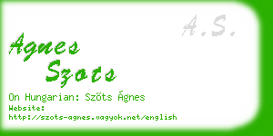 agnes szots business card