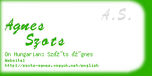 agnes szots business card